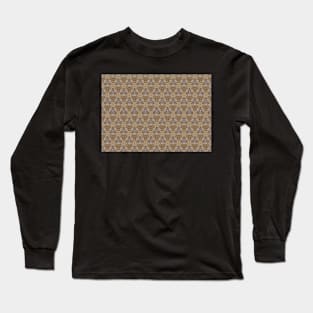 Beige Kaleidoscope Pattern Long Sleeve T-Shirt